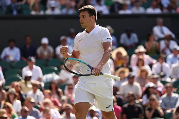 Miomir Kecmanovic during his first round match Wimbledon Tennis Championships, Day 1, The All England Lawn Tennis and Croquet Club, London, UK - 29 Jun 2026London The All England Lawn Tennis and United Kingdom  Copyright: xEllaxLing Shutterstockx 16964106bc