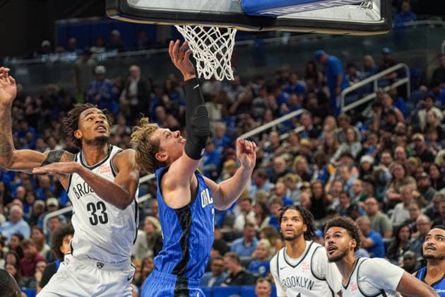 Brooklyn Nets at Orlando Magic, Orlando, Florida, USA Orlando, Florida, USA, October 25, 2024, Orlando Magic player Moritz Wagner 21 attempt to score at the Kia Center. Copyright: xMartyxJean-Louisx