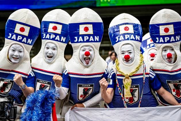 HOUSTON - supporters of the Japanese national team, Nationalteam during the 2026 World Cup match between Brazil and Japan at Houston Stadium on June 29, 2026, in Houston, United States. (Photo by Stefan Koops EYE4IMAGES DeFodi Images) - *** HOUSTON: Supporters of the Japanese national team during the 2026 World Cup match between Brazil and Japan at Houston Stadium on June 29, 2026, in Houston, United States. Photo by Stefan Koops, EYE4IMAGES, DeFodi Images