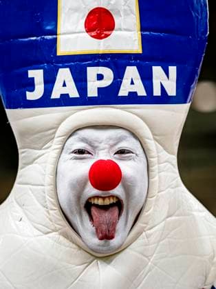 HOUSTON - supporter of the Japanese national team, Nationalteam during the 2026 World Cup match between Brazil and Japan at Houston Stadium on June 29, 2026, in Houston, United States. (Photo by Stefan Koops EYE4IMAGES DeFodi Images) - *** HOUSTON: A supporter of the Japanese national team during the 2026 World Cup match between Brazil and Japan at Houston Stadium on June 29, 2026, in Houston, United States. Photo by Stefan Koops, EYE4IMAGES, DeFodi Images