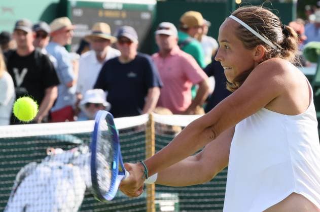 Belgian Hanne Vandewinkel pictured in action during a first roung game between Belgian Vandewinkel WTA, Tennis Damen 103) and US Liu (WTA 146) in the Ladies singles at Wimbledon grand slam tennis tournament in London, Britain, Monday 29 June 2026. BENOITxDOPPAGNE  x179889228x