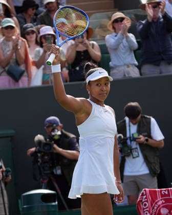 Tennis - 2026 Wimbledon Championships - Day One (Week One) - All England Lawn Tennis & Croquet Club, London - Monday 29th June 2026 Women™s Singles, First Round: Elsa Jacquemot (FRA) vs. Naomi Osaka (JPN) Naomi Osaka wins the match COLORSPORT ANDREW COWIE 