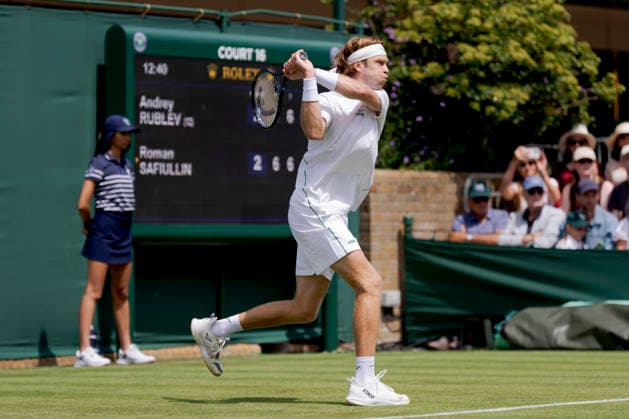 2026-06-29 The Championships - Wimbledon 2026 - Day One LONDON, UNITED KINGDOM - JUNE 29: Andrey Rublev of Russia during Day One of the The Championships - Wimbledon 2026 at All England Lawn Tennis and Croquet Club on June 29, 2026 in London, England. (Photo by Marleen Fouchier BSR Agency) London United Kingdom Content not available for redistribution in The Netherlands directly or indirectly through any third parties. Copyright: xBSRxAgencyx