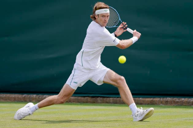 2026-06-29 The Championships - Wimbledon 2026 - Day One LONDON, UNITED KINGDOM - JUNE 29: Andrey Rublev of Russia during Day One of the The Championships - Wimbledon 2026 at All England Lawn Tennis and Croquet Club on June 29, 2026 in London, England. (Photo by Marleen Fouchier BSR Agency) London United Kingdom Content not available for redistribution in The Netherlands directly or indirectly through any third parties. Copyright: xBSRxAgencyx