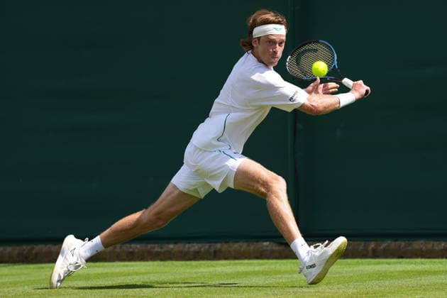 2026-06-29 The Championships - Wimbledon 2026 - Day One LONDON, UNITED KINGDOM - JUNE 29: Andrey Rublev of Russia during Day One of the The Championships - Wimbledon 2026 at All England Lawn Tennis and Croquet Club on June 29, 2026 in London, England. (Photo by Marleen Fouchier BSR Agency) London United Kingdom Content not available for redistribution in The Netherlands directly or indirectly through any third parties. Copyright: xBSRxAgencyx
