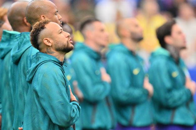 FIFA World Cup, WM, Weltmeisterschaft, Fussball 2026 - Round of 32 - Brazil vs Japan Neymar of Brazil sings the national anthem before the FIFA World Cup 2026 Round of 32 match Brazil against Japan, in Houston, USA, 29 June 2026. HOUSTON United States  Copyright: xSAMxWASSONx