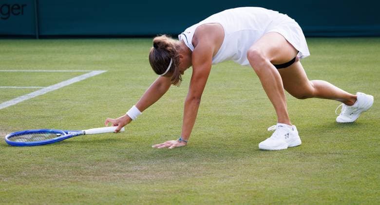 Belgian Hanne Vandewinkel reacts during a first roung game between Belgian Vandewinkel WTA, Tennis Damen 103) and US Liu (WTA 146) in the Ladies singles at Wimbledon grand slam tennis tournament in London, Britain, Monday 29 June 2026. BENOITxDOPPAGNE  x179893202x