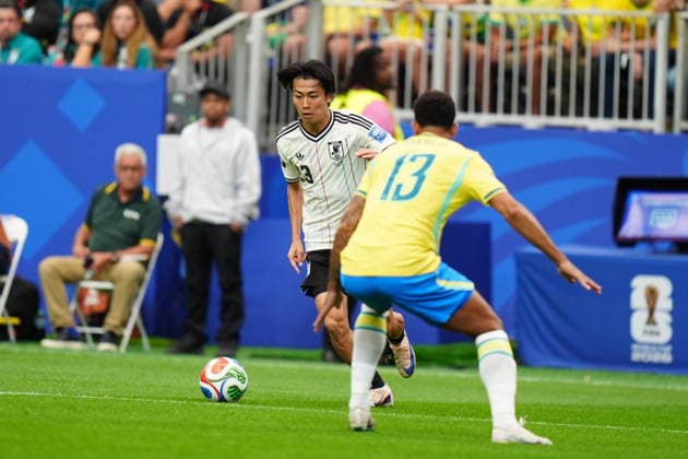 Brazil v Japan - FIFA World Cup, WM, Weltmeisterschaft, Fussball 2026 - Round of 32 HOUSTON, USA - JUNE 29: Keito Nakamura of Japan in action during the FIFA World Cup 2026 Round of 32 match between Brazil and Japan at Houston Stadium (NRG Stadium) on June 29, 2026 in Houston, Texas. Hakan Akgun Anadolu Texas United States. Editorial use only. Please get in touch for any other usage.  Copyright: x2026xAnadoluxHakanxAkgunx