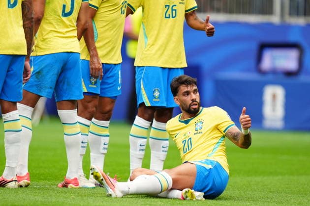 Brazil v Japan - FIFA World Cup, WM, Weltmeisterschaft, Fussball 2026 - Round of 32 HOUSTON, USA - JUNE 29: A view of defensive wall of Brazil is seen during the FIFA World Cup 2026 Round of 32 match between Brazil and Japan at Houston Stadium (NRG Stadium) on June 29, 2026 in Houston, Texas. Hakan Akgun Anadolu Texas United States. Editorial use only. Please get in touch for any other usage.  Copyright: x2026xAnadoluxHakanxAkgunx