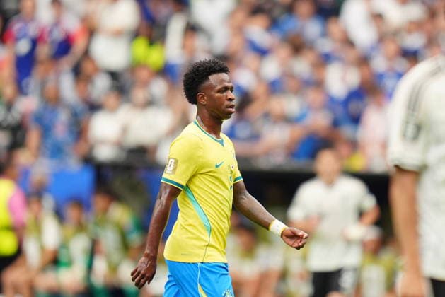 Brazil v Japan - FIFA World Cup, WM, Weltmeisterschaft, Fussball 2026 - Round of 32 HOUSTON, USA - JUNE 29: Vinicius Jr. of Brazil is seen during the FIFA World Cup 2026 Round of 32 match between Brazil and Japan at Houston Stadium (NRG Stadium) on June 29, 2026 in Houston, Texas. Hakan Akgun Anadolu Texas United States. Editorial use only. Please get in touch for any other usage.  Copyright: x2026xAnadoluxHakanxAkgunx