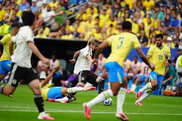 Brazil v Japan - FIFA World Cup, WM, Weltmeisterschaft, Fussball 2026 - Round of 32 HOUSTON, USA - JUNE 29: Junya Ito of Japan in action during the FIFA World Cup 2026 Round of 32 match between Brazil and Japan at Houston Stadium (NRG Stadium) on June 29, 2026 in Houston, Texas. Hakan Akgun Anadolu Texas United States. Editorial use only. Please get in touch for any other usage.  Copyright: x2026xAnadoluxHakanxAkgunx