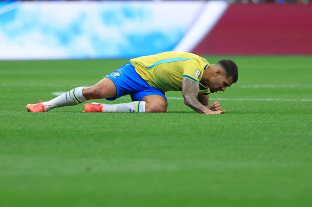 Brazilian midfielder Bruno Guimaraes during the 2026 FIFA World Cup, WM, Weltmeisterschaft, Fussball round-of-32 soccer match between Brazil and Japan, in Houston, United States, 29 June 2026. 2026 FIFA World Cup - round of 32 - Brazil vs. Japan !ACHTUNG: NUR REDAKTIONELLE NUTZUNG!  Copyright: xKennethxFernandezx GRAF7845 20260629-55020747950_1