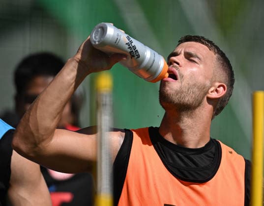 29.06.2026, xophax, Fussball , 3.Liga, Saison 2026 2027. Fortuna Köln , Trainingsauftakt für die neue Saison in der dritten Liga. Tom Geerkens ( SC Fortuna Köln ) Koeln *** June 29, 2026, xophax, Soccer, 3rd Division, 2026–2027 Season, Fortuna Köln, Training kicks off for the new season in the 3rd Division, Tom Geerkens, SC Fortuna Köln, Cologne