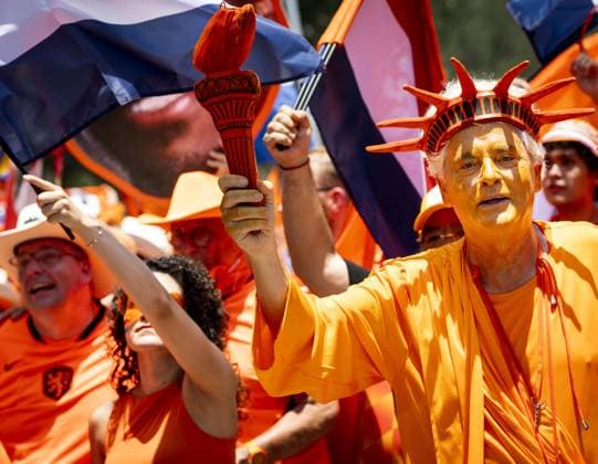 MONTERREY - Orange supporters during the Orange March in Parque Fundidora at the 2026 FIFA World Cup, WM, Weltmeisterschaft, Fussball prior to the match between the Dutch national team, Nationalteam and Morocco in the Round of 16 on June 29, 2026, in Monterrey, Mexico. KOEN VAN WEEL ANP xVIxANPxSportx xxANPxIVx 562391255 originalFilename: 562391255.jpg