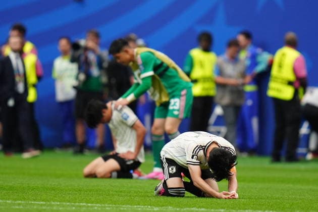 Brazil v Japan - FIFA World Cup, WM, Weltmeisterschaft, Fussball 2026 - Round of 32 HOUSTON, USA - JUNE 29: Shogo Taniguchi (3) of Japan reacts after the FIFA World Cup 2026 Round of 32 match between Brazil and Japan at Houston Stadium (NRG Stadium) on June 29, 2026 in Houston, Texas. Hakan Akgun Anadolu Texas United States. Editorial use only. Please get in touch for any other usage.  Copyright: x2026xAnadoluxHakanxAkgunx