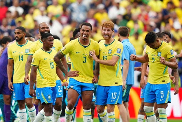 Brazil v Japan - FIFA World Cup, WM, Weltmeisterschaft, Fussball 2026 - Round of 32 HOUSTON, USA - JUNE 29: Players of Brazil celebrate after winning the FIFA World Cup 2026 Round of 32 match between Brazil and Japan at Houston Stadium (NRG Stadium) on June 29, 2026 in Houston, Texas. Hakan Akgun Anadolu Texas United States. Editorial use only. Please get in touch for any other usage.  Copyright: x2026xAnadoluxHakanxAkgunx