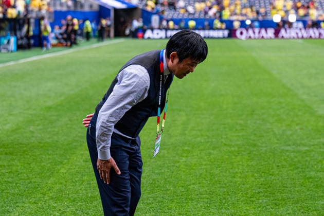 Hajime Moriyasu, head coach of Japan, gestures after the FIFA World Cup, WM, Weltmeisterschaft, Fussball 2026 Round of 32 match between Brazil and Japan at Houston Stadium in Houston, Texas, United States, on June 29th, 2026. (Photo by Riquelve Nata Sports Press Photo)  Copyright: xRiquelvexNata SportsxPressxPhotox Sportspressphoto_SPR180237