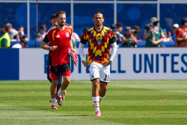 Leroy Sane (Germany, 19) beim Aufwärmen FIFA World Cup, WM, Weltmeisterschaft, Fussball 2026: Deutschland v Paraguay 29 June 2026, FIFA World Cup 2026: Germany v Paraguay (Round of 32) at Boston Stadium in Foxborough, Massachusetts, USA *** Leroy Sané of Germany, 19, warming up for the 2026 FIFA World Cup match between Germany and Paraguay on June 29, 2026; 2026 FIFA World Cup Germany vs. Paraguay Round of 32 at Boston Stadium in Foxborough, Massachusetts, USA Copyright: HMBxMedia xMarcoxBader