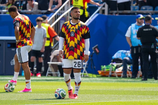 Deniz Undav (Germany, 26) beim Aufwärmen FIFA World Cup, WM, Weltmeisterschaft, Fussball 2026: Deutschland v Paraguay 29 June 2026, FIFA World Cup 2026: Germany v Paraguay (Round of 32) at Boston Stadium in Foxborough, Massachusetts, USA *** Deniz Undav of Germany, 26, warming up for the 2026 FIFA World Cup match between Germany and Paraguay on June 29, 2026; 2026 FIFA World Cup Germany vs. Paraguay Round of 32 at Boston Stadium in Foxborough, Massachusetts, USA Copyright: HMBxMedia xMarcoxBader