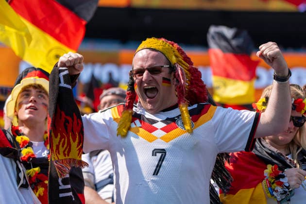 29.06.2026, Fussball Weltmeisterschaft 2026 in den USA, Sechzehntelfinale, Deutschland - Paraguay, im Gillette Stadium (Boston (Foxborough)), Fans Deutschland ***FIFA regulations prohibit any use of photographs as image sequences and or quasi-video. EDITORIAL USE ONLY*** *** June 29, 2026, 2026 FIFA World Cup in the U.S., Round of 32, Germany vs. Paraguay, at Gillette Stadium in Boston, Foxborough; German fans ***FIFA regulations prohibit any use of photographs as image sequences and or quasi-video. EDITORIAL USE ONLY***