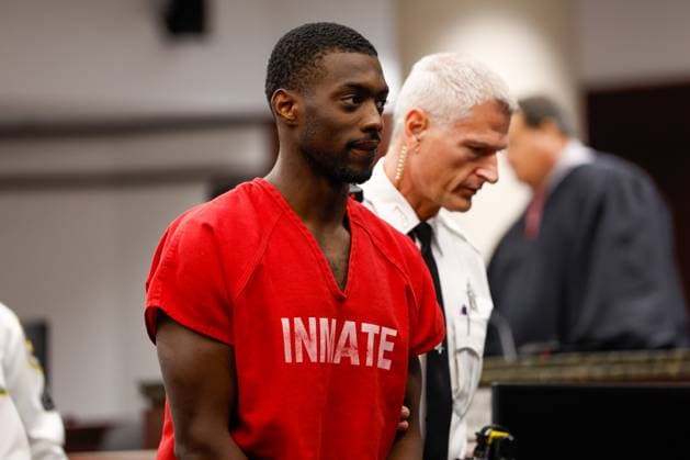 NFL player Terrion Arnold of the Detroit Lions appears in court in Tampa on charges of robbery and kidnapping