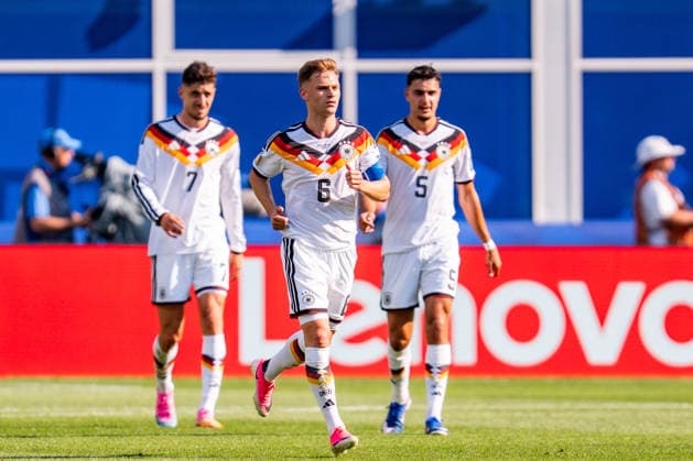 FIFA Fussball Weltmeisterschaft 2026, Sechszehntelfinale, Deutschland vs. Paraguay, 29.06.2026, Boston Stadium Tor zum 0:1 durch Julio Enciso Joshua Kimmich (Deutschland) Aleksandar Pavlovic (Deutschland) Kai Havertz (Deutschland) *** 2026 FIFA World Cup, Round of 32, Germany vs. Paraguay, June 29, 2026, Boston Stadium Goal: 0–1 by Julio Enciso; Joshua Kimmich (Germany); Aleksandar Pavlovic (Germany); Kai Havertz (Germany) Copyright: xBahhoxKarax