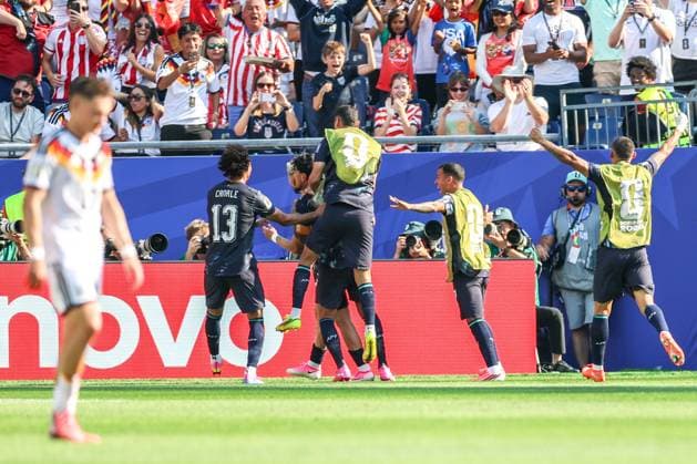 RECORD DATE NOT STATED FIFA World Cup, WM, Weltmeisterschaft, Fussball 2026 - Round of 32 - Germany v Paraguay Julio Enciso player of Paraguay celebrates his goal with teammates during the FIFA World Cup 2026 Round of 32 match between Germany and Paraguay at Boston Stadium, in Foxborough, United States, on Monday, June 29, 2026.(Foto: William Volcov Brazil Photo Press IMAGO) Sports Foxborough MA United States of America Copyright: xWILLIAMxVOLCOVx