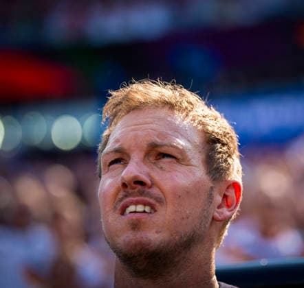 29.06.2026, Fussball Weltmeisterschaft 2026 in den USA, Sechzehntelfinale, Deutschland - Paraguay, im Gillette Stadium (Boston (Foxborough)), Bundestrainer Julian Nagelsmann (Deutschland) nachdenklich ***FIFA regulations prohibit any use of photographs as image sequences and or quasi-video. EDITORIAL USE ONLY*** *** June 29, 2026, 2026 FIFA World Cup in the U.S., Round of 32, Germany vs. Paraguay, at Gillette Stadium in Boston, Foxborough; German national team coach Julian Nagelsmann looks pensive ***FIFA regulations prohibit any use of photographs as image sequences and or quasi-video. EDITORIAL USE ONLY***