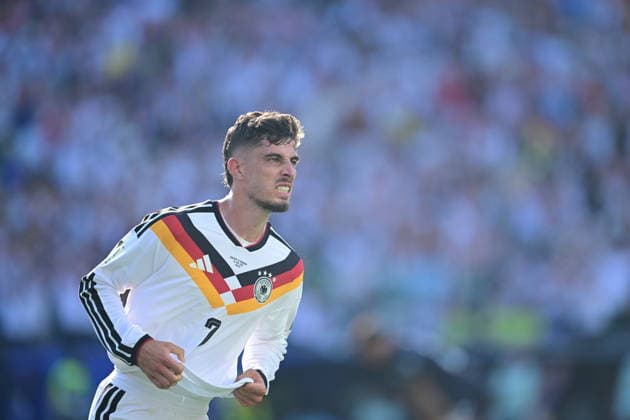 Germany v Paraguay - FIFA World Cup, WM, Weltmeisterschaft, Fussball 2026 - Round of 32 FOXBOROUGH, USA - JUNE 29: Kai Havertz of Germany celebrates after scoring a goal during the 2026 FIFA World Cup Round of 32 match between Germany and Paraguay at Boston Stadium (Gillette Stadium) in Foxborough, Massachusetts, United States on June 29, 2026. Abdulhamid Hosbas Anadolu Massachusetts United States. Editorial use only. Please get in touch for any other usage.  Copyright: x2026xAnadoluxAbdulhamidxHosbasx
