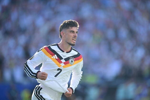 Germany v Paraguay - FIFA World Cup, WM, Weltmeisterschaft, Fussball 2026 - Round of 32 FOXBOROUGH, USA - JUNE 29: Kai Havertz of Germany celebrates after scoring a goal during the 2026 FIFA World Cup Round of 32 match between Germany and Paraguay at Boston Stadium (Gillette Stadium) in Foxborough, Massachusetts, United States on June 29, 2026. Abdulhamid Hosbas Anadolu Massachusetts United States. Editorial use only. Please get in touch for any other usage.  Copyright: x2026xAnadoluxAbdulhamidxHosbasx