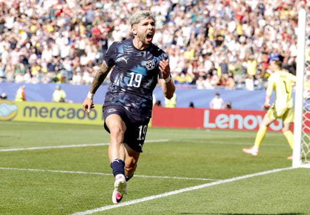 FIFA World Cup, WM, Weltmeisterschaft, Fussball 2026 - Round of 32 - Germany vs Paraguay Julio Enciso of Paraguay celebrates scoring the opening goal during the FIFA World Cup 2026 Round of 32 match Germany against Paraguay, in Boston, USA, 29 June 2026. FOXBOROUGH United States  Copyright: xSHAWNxTHEWx