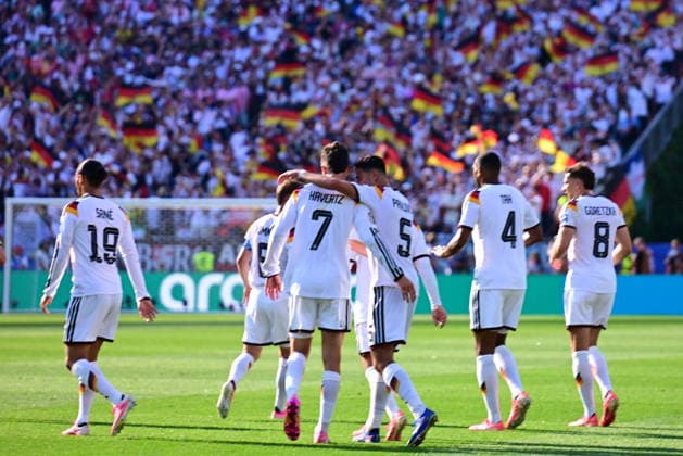 Germany v Paraguay - FIFA World Cup, WM, Weltmeisterschaft, Fussball 2026 - Round of 32 FOXBOROUGH, USA - JUNE 29: Kai Havertz of Germany celebrates with his teammates after scoring a goal during the 2026 FIFA World Cup Round of 32 match between Germany and Paraguay at Boston Stadium (Gillette Stadium) in Foxborough, Massachusetts, United States on June 29, 2026. Abdulhamid Hosbas Anadolu Massachusetts United States. Editorial use only. Please get in touch for any other usage.  Copyright: x2026xAnadoluxAbdulhamidxHosbasx