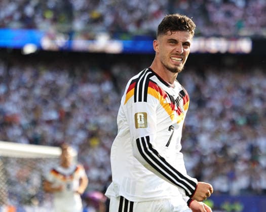June 29, 2026, Foxborough, Massachusetts, USA: Germany forward Kai Havertz (7) celebrates after scoring a goal during the June 29th FIFA World Cup, WM, Weltmeisterschaft, Fussball 2026 matchup between Germany and Paraguay at Gillette Stadium in Foxborough, Massachusetts. FIFA World Cup 2026: Germany : Paraguay  - ZUMAs325 20260629_zsp_s325_006 Copyright: xJessxStilesx