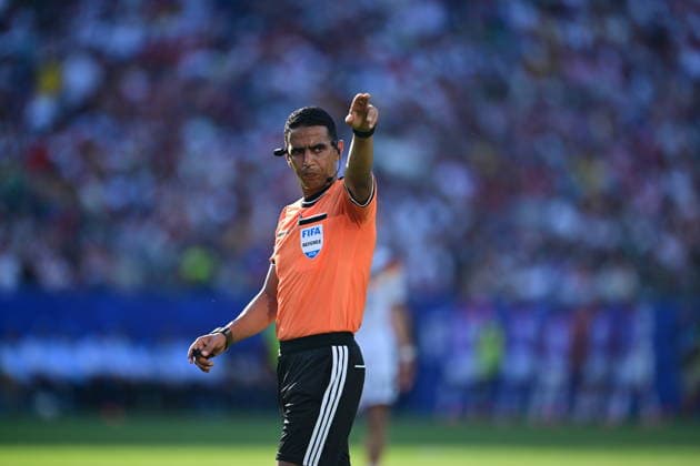 Germany v Paraguay - FIFA World Cup, WM, Weltmeisterschaft, Fussball 2026 - Round of 32 FOXBOROUGH, USA - JUNE 29: Referee Jalal Jayed is seen during the 2026 FIFA World Cup Round of 32 match between Germany and Paraguay at Boston Stadium (Gillette Stadium) in Foxborough, Massachusetts, United States on June 29, 2026. Abdulhamid Hosbas Anadolu Massachusetts United States. Editorial use only. Please get in touch for any other usage.  Copyright: x2026xAnadoluxAbdulhamidxHosbasx