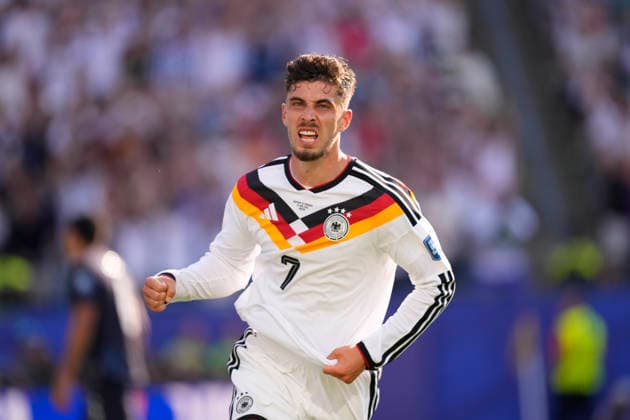 Germany v Paraguay: Round Of 32 - FIFA World Cup, WM, Weltmeisterschaft, Fussball 2026 Kai Havertz of Germany celebrates after scoring his team s first goal during the FIFA World Cup 2026 Round Of 32 match between Germany and Paraguay at Boston Stadium on June 29, 2026 in Foxborough, Massachusetts. Foxborough MA United States  Copyright: xJosexBretonx originalFilename:bretonhernandez-germanyv260629_npOiE.jpg