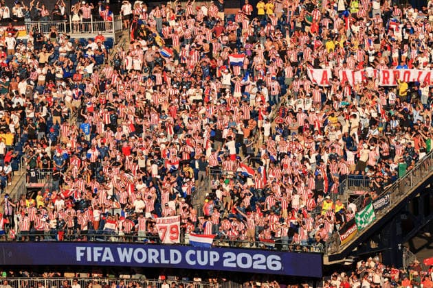 Football - FIFA World Cup, WM, Weltmeisterschaft, Fussball - Round of 32 - Germany v Paraguay 29th June 2026 - FIFA World Cup - Round of 32 - Germany v Paraguay - Paraguay fans celebrate victory - Photo: Simon Stacpoole Offside. Foxborough USA *** Fußball – FIFA-Weltmeisterschaft, Runde der letzten 32: Deutschland gegen Paraguay, 29. Juni 2026 – FIFA-Weltmeisterschaft, Runde der letzten 32: Deutschland gegen Paraguay – Paraguay-Fans feiern den Sieg – Foto: Simon Stacpoole – Offside, Foxborough, USA  Copyright: xSimonxStacpoolexOffside