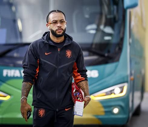 MONTERREY - Memphis Depay of the Netherlands arrives ahead of the 2026 FIFA World Cup, WM, Weltmeisterschaft, Fussball knockout phase match between the Netherlands and Morocco at Monterrey Stadium on June 29, 2026, in Monterrey, Mexico. KOEN VAN WEEL ANP FIFA World Cup 2026 - round of 32 2026 xVIxANPxSportx xxANPxIVx 562410182 originalFilename: 562410182.jpg