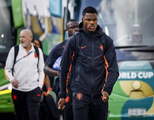 MONTERREY - Denzel Dumfries of the Netherlands arrives ahead of the 2026 FIFA World Cup, WM, Weltmeisterschaft, Fussball knockout phase match between the Netherlands and Morocco at Monterrey Stadium on June 29, 2026, in Monterrey, Mexico. KOEN VAN WEEL ANP FIFA World Cup 2026 - round of 32 2026 xVIxANPxSportx xxANPxIVx 562410317 originalFilename: 562410317.jpg