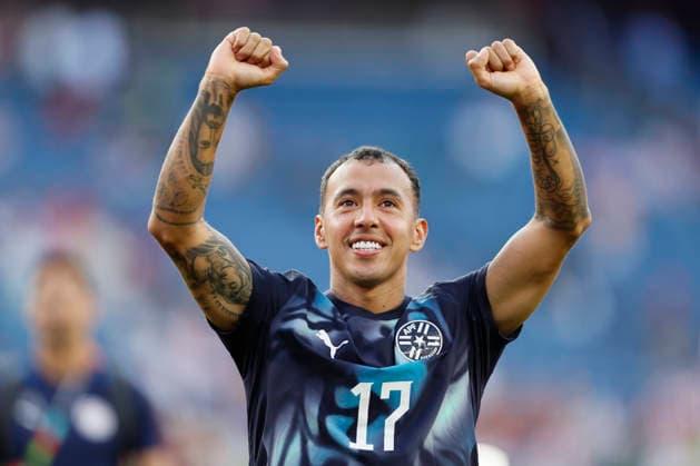 Germany v Paraguay: Round Of 32 - FIFA World Cup, WM, Weltmeisterschaft, Fussball 2026 Alejandro Romero Gamarra of Paraguay celebrates after winning the FIFA World Cup 2026 Round Of 32 match between Germany and Paraguay at Boston Stadium on June 29, 2026 in Foxborough, Massachusetts. Foxborough Boston Stadium MA United States Copyright: xAllstarxPicturexLibraryxLtdx