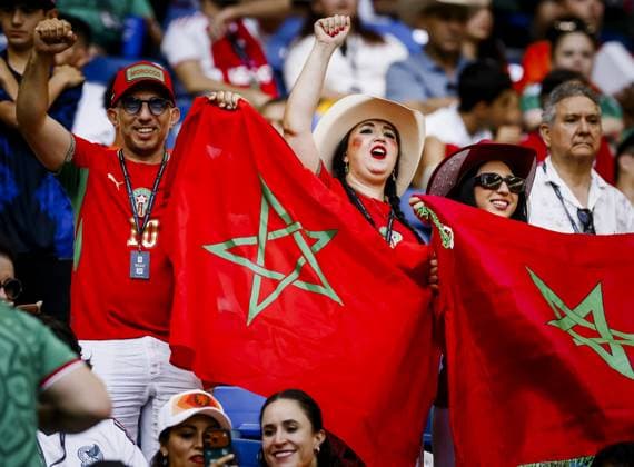 MONTERREY - Moroccan supporters ahead of the 2026 FIFA World Cup, WM, Weltmeisterschaft, Fussball knockout phase match between the Netherlands and Morocco at Monterrey Stadium on June 29, 2026, in Monterrey, Mexico. KOEN VAN WEEL ANP FIFA World Cup 2026 - round of 32 2026 xVIxANPxSportx xxANPxIVx 562411457 originalFilename: 562411457.jpg
