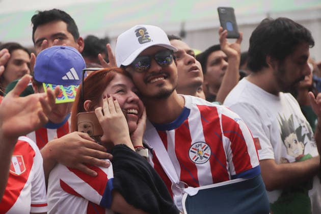 Paraguay v Germany: FIFA Fan Festival FIFA World Cup, WM, Weltmeisterschaft, Fussball 2026 Paraguayan football national team, Nationalteam fans watching the FIFA World Cup round of 32 match between Paraguay and Germany on the giant screen at the FIFA World Cup Fan Fest. on June 29, 2026, in Mexico City, Mexico. (Photo by Carlos Santiagon Eyepix Group) Copyright: xCarlosxSantiagon xEyepixxGroupx CS_29062026_189577