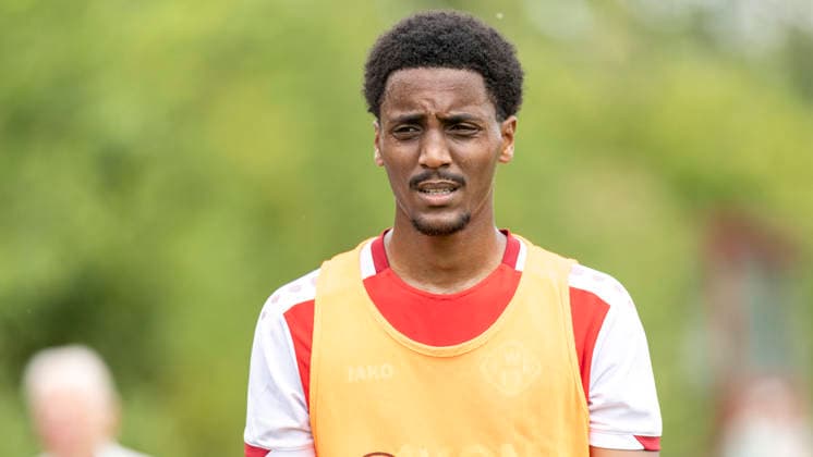 Trainingsstart bei den Würzburger Kickers, am 29.6.2026, KRE-Sportpark, Sieboldshöhe. Im Bild: Namrud Embaye *** Start of training with the Würzburger Kickers on June 29, 2026, at KRE Sportpark, Sieboldshöhe. Pictured: Namrud Embaye Copyright: HMBxMedia xHeikoxBecker