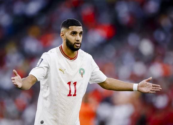 MONTERREY - Ismael Saibari of Morocco during the 2026 FIFA World Cup, WM, Weltmeisterschaft, Fussball knockout phase match between the Netherlands and Morocco at the Monterrey Stadium on June 29, 2026, in Monterrey, Mexico. KOEN VAN WEEL ANP FIFA World Cup 2026 - round of 32 2026 xVIxANPxSportx xxANPxIVx 562414553 originalFilename: 562414553.jpg