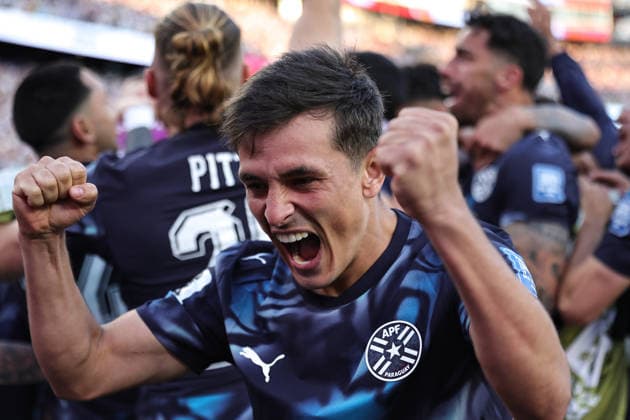 June 29, 2026, Foxborough, Massachusetts, USA: Paraguay celebrates their win after the June 29th FIFA World Cup, WM, Weltmeisterschaft, Fussball 2026 matchup between Germany and Paraguay at Gillette Stadium in Foxborough, Massachusetts. FIFA World Cup 2026: Germany : Paraguay  - ZUMAs325 20260629_zsp_s325_092 Copyright: xJessxStilesx