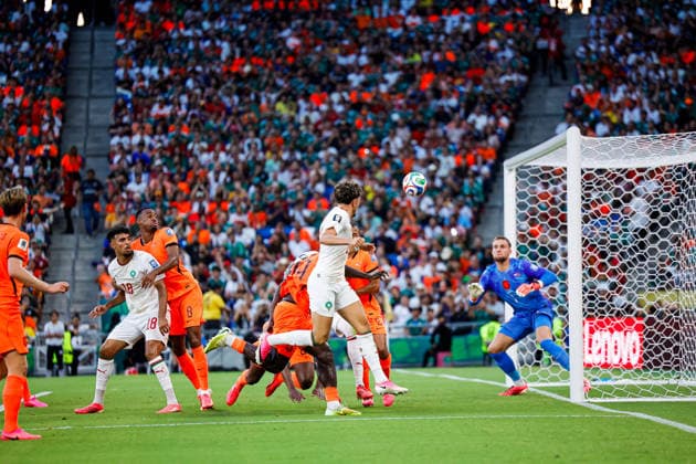 FIFA WORLD CUL 2026 NETHERLANDS VS MOROCCO FIFA World Cup, WM, Weltmeisterschaft, Fussball 2026 NETHERLANDS VS MOROCCO NETHERLANDS VS MOROCCO 29062026 MONTERREY, NUEVO LEON. Photo of Neil El Aynaoui (No. 24) of Morocco and Bart Verbruggen (No. 1) of Netherlands, during game of the FIFA World Cup 2026, held at the Estadio Monterrey of Monterrey, Nuevo Leon. Foto de Neil El Aynaoui (No. 24) de Marruecos y Bart Verbruggen (No. 1) de Paises Bajos, durante juego de la Copa del Mundo 2026 de la FIFA, celebrado en el Estadio Monterrey de Monterrey Nuevo Leon. PHOTO BY IMAGENSHOP AGENCIA FOTOGRAFICA MONTERREY NUEVO LEON MEXICO *** FIFA WORLD CUP 2026 NETHERLANDS VS MOROCCO FIFA WORLD CUP 2026 NETHERLANDS VS MOROCCO NETHERLANDS VS MOROCCO 06 29 2026 MONTERREY, NUEVO LEON Photo by Neil El Aynaoui: No. 24 of Morocco and No. 1 of the Netherlands, Bart Verbruggen, during a match of the 2026 FIFA World Cup, held at the Estadio Monterrey in Monterrey, Nuevo León. Photo of Neil El Aynaoui (No. 24) of Morocco and Bart Verbruggen (No. 1) of the Netherlands, during a match of the 2026 FIFA World Cup, held at the Estadio Monterrey in Monterrey, Nuevo León PHOTO BY IMAGENSHOP PHOTO AGENCY MONTERREY, NUEVO LEÓN, MEXICO Copyright: xYOALIxMARTINEZx