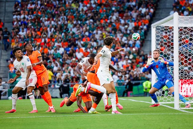 FIFA WORLD CUL 2026 NETHERLANDS VS MOROCCO FIFA World Cup, WM, Weltmeisterschaft, Fussball 2026 NETHERLANDS VS MOROCCO NETHERLANDS VS MOROCCO 29062026 MONTERREY, NUEVO LEON. Photo of Neil El Aynaoui (No. 24) of Morocco and Bart Verbruggen (No. 1) of Netherlands, during game of the FIFA World Cup 2026, held at the Estadio Monterrey of Monterrey, Nuevo Leon. Foto de Neil El Aynaoui (No. 24) de Marruecos y Bart Verbruggen (No. 1) de Paises Bajos, durante juego de la Copa del Mundo 2026 de la FIFA, celebrado en el Estadio Monterrey de Monterrey Nuevo Leon. PHOTO BY IMAGENSHOP AGENCIA FOTOGRAFICA MONTERREY NUEVO LEON MEXICO *** FIFA WORLD CUP 2026 NETHERLANDS VS. MOROCCO FIFA WORLD CUP 2026 NETHERLANDS VS. MOROCCO NETHERLANDS VS. MOROCCO 06 29 2026 MONTERREY, NUEVO LEON Photo by Neil El Aynaoui: No. 24 of Morocco and No. 1 of the Netherlands, Bart Verbruggen, during a match of the 2026 FIFA World Cup, held at the Estadio Monterrey in Monterrey, Nuevo León. Photo of Neil El Aynaoui (No. 24) of Morocco and Bart Verbruggen (No. 1) of the Netherlands, during a match of the 2026 FIFA World Cup, held at the Estadio Monterrey in Monterrey, Nuevo León PHOTO BY IMAGENSHOP PHOTO AGENCY MONTERREY, NUEVO LEÓN, MEXICO Copyright: xYOALIxMARTINEZx