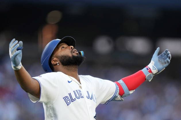 June 29, 2026, Toronto, On, CANADA: Toronto Blue Jays first baseman Vladimir Guerrero Jr. (27) reacts with frustration after flying out during third inning American League MLB, Baseball Herren, USA baseball action against the New York Mets, in Toronto, Monday, June 29, 2026. Canada News - June 29, 2026  - ZUMAc35_ 20260629_zaf_c35_125 Copyright: xNathanxDenettex