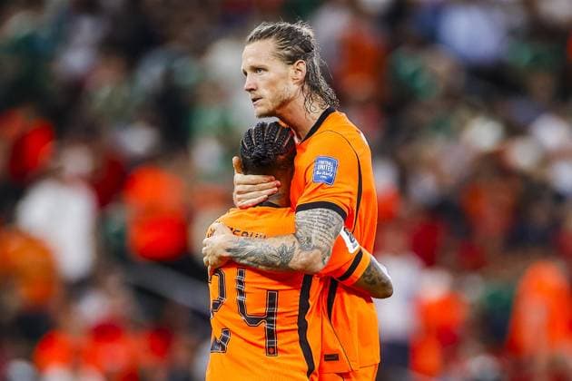 MONTERREY, 29-06-2026, Monterrey Stadium, Match between Morocco and The Netherlands during the World Cup 2026. Picture shows Netherlands player Crysencio Summerville Netherlands player Wout Weghorst celebrating the goal. Morocco - The Netherlands (World Cup 2026)  x204748514x Copyright: