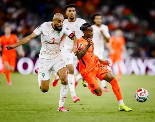 MONTERREY - Crysencio Summerville of the Netherlands sets up Cody Gakpo s 1-0 during the 2026 FIFA World Cup, WM, Weltmeisterschaft, Fussball knockout phase match between the Netherlands and Morocco at Monterrey Stadium on June 29, 2026, in Monterrey, Mexico. KOEN VAN WEEL ANP FIFA World Cup 2026 - round of 32 2026 xVIxANPxSportx xxANPxIVx 562419193 originalFilename: 562419193.jpg