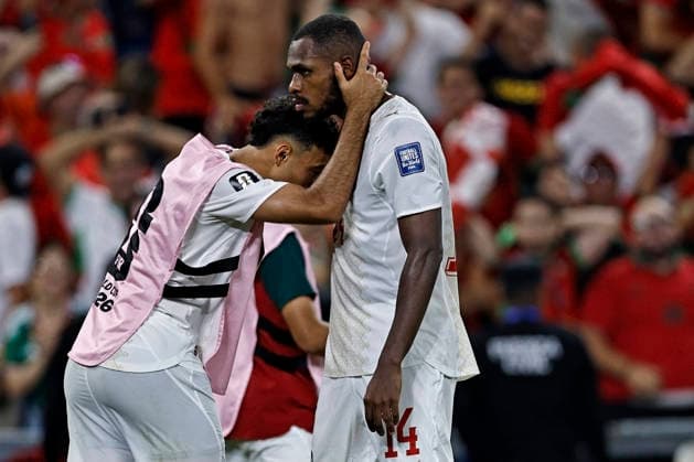 June 29, 2026, Monterrey, Mexico: Issa Diop of Morocco celebrates after scoring the first goal of his team during the match between Netherlands and Morocco for the round 32 of the FIFA World Cup, WM, Weltmeisterschaft, Fussball 2026 at Monterrey Stadium on June 29, 2026 in Monterrey, Mexico. Photo: DiaEsportivo FIFA World Cup 2026, Netherlands Vs Morocco, Monterrey, Mexico  - ZUMAh208 20260629_zsp_h208_021 Copyright: xHeulerxAndreyx